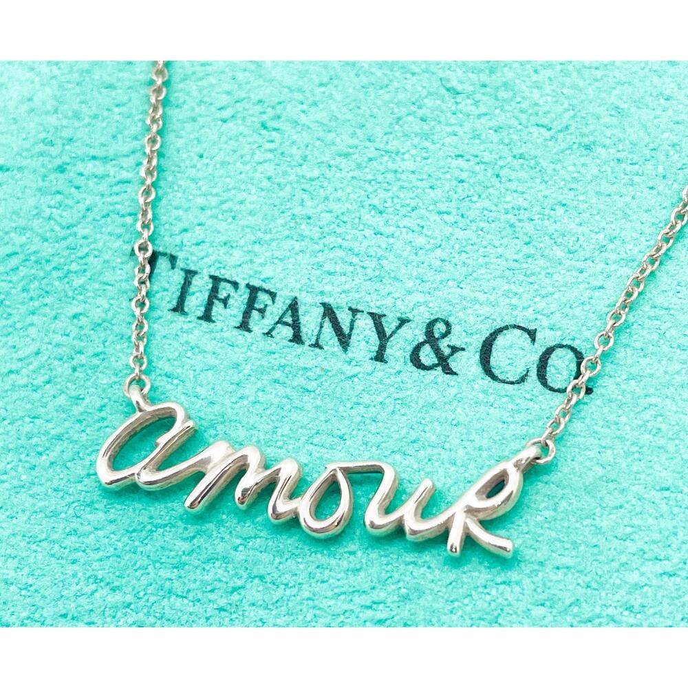 Tiffany & Co. Paloma Picasso AMOUR Graffiti Pendant Necklace Sterling Silver 16" - Picture 10 of 10